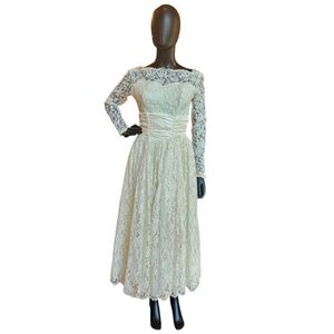 Vintage 50's Lace Tea Length "Courthouse" Wedding Gown